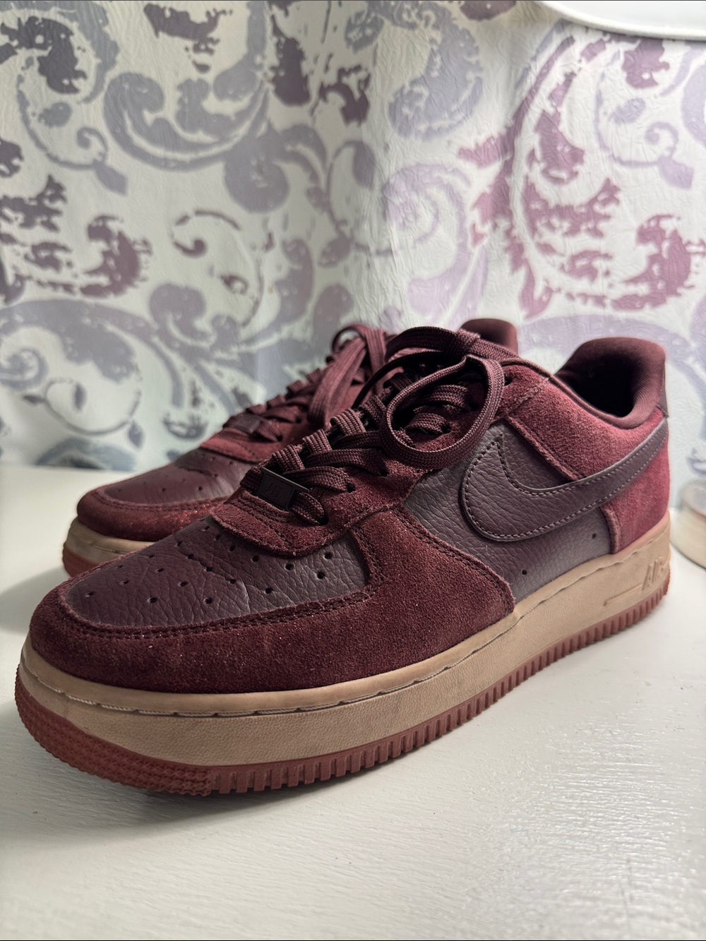 Women's Nike Air Force 1 '07 Premium Casual Shoes Burgundy Crush